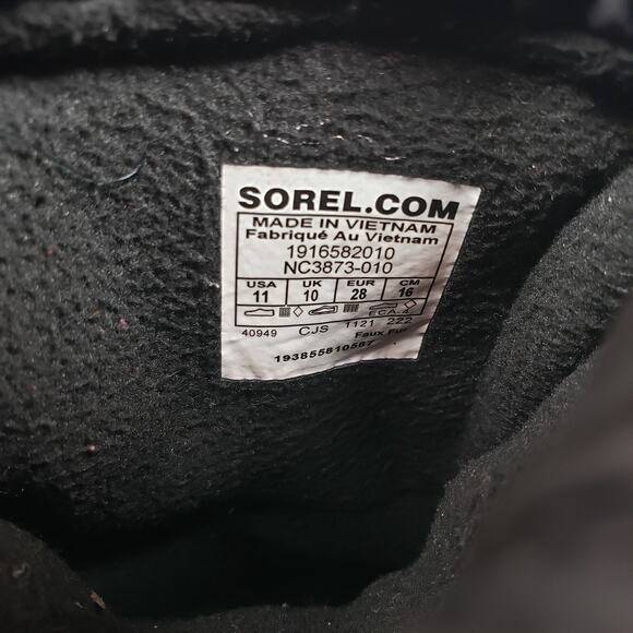 Sorel Whitney II Puffy Mid Toddler Size 11 Black Pull On Snow Boots NC3873-010 - Picture 10 of 10
